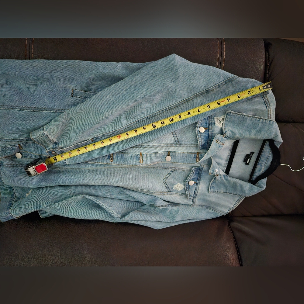 2X Long Denim distressed jacket - Picture 9 of 9